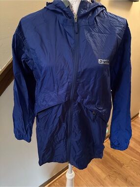 Kids' Royal Blue Hooded Windbreaker Rain Jacket